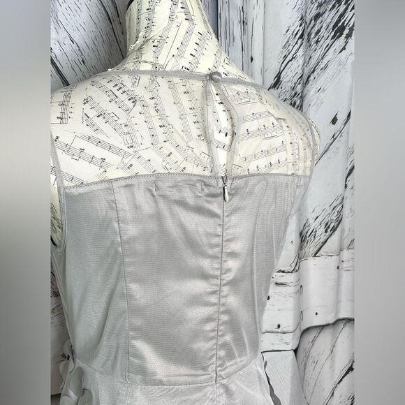 Ryu Tulle Mesh Dress w/Petal Trim Silver M - Picture 9 of 13
